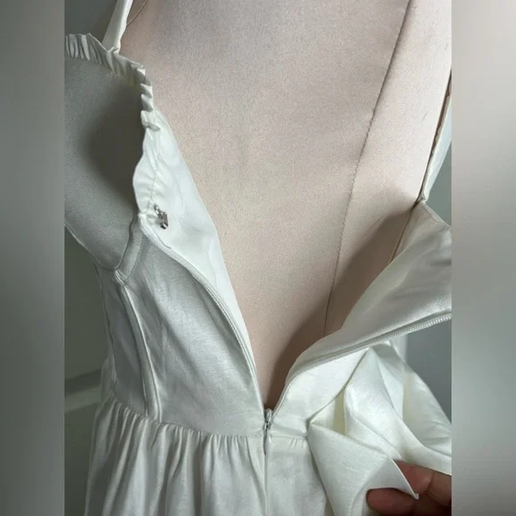 Altar’d State White Bow Mini Dress Sz M - Picture 9 of 16